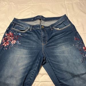 WHBM denim jeans with embroidery